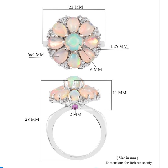 🌸Ethiopian Opal Cluster Ring🌸 - Picture 13 of 14